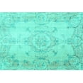 thumbnail image 1 of Ahgly Company Machine Washable Indoor Rectangle Persian Turquoise Blue Traditional Area Rugs, 8' x 10', 1 of 4