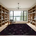 thumbnail image 2 of ODIKA 9'x12' Washable Area Rug Low Pile, Flatwoven, Gothic Maximalist Purple Magenta Decorative Flourish Pink Flower for Great Room, Indoor Concept, Large Living, 2 of 7