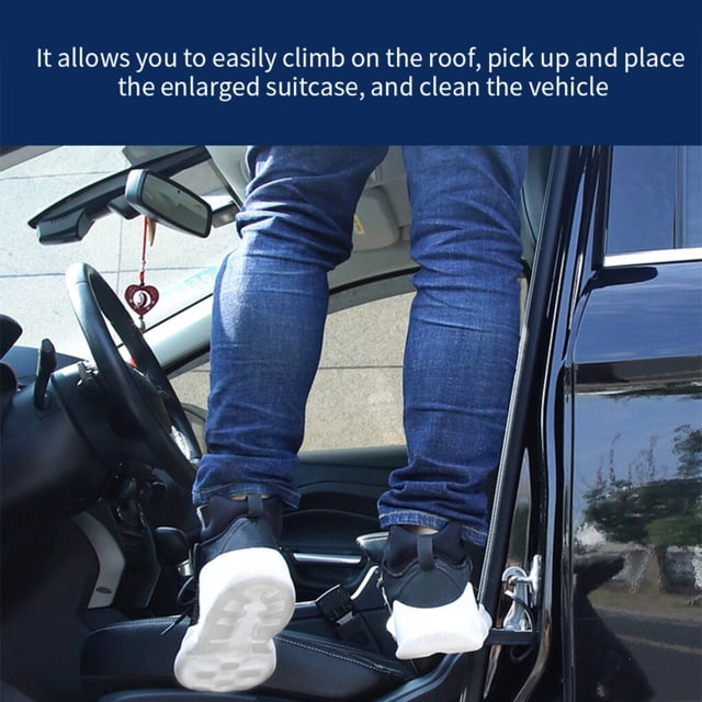 Car Doorstep Aluminum Alloy Auto Latch Hook Step; Car Doorstep; Hook Foot Pedal Foldable Vehicle Roof Rack Step, Red