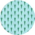 thumbnail image 1 of Ahgly Tapis Rond Lavable en Machine Intérieur Transitionnel Vert Aigue-Marine Clair, 6 Pieds Rond, 1 of 7