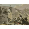 thumbnail image 2 of Michel Duplessis 14x11 Gold Ornate Wood Frame and Double Matted Museum Art Print Titled - Soldiers and Their Women in an Encampment, 2 of 4
