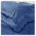 thumbnail image 3 of 100% Cotton Embroidered Quilted Pillow Shams - King - Navy, 3 of 5