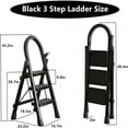 thumbnail image 2 of innhom 3-Step Folding Ladder - 330 lbs capacity, sturdy steel frame construction, wide non-slip steps and top handrail, versatile lightweight folding ladder, black, 2 of 8