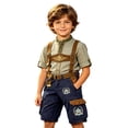 thumbnail image 4 of Byoo Utility Cargo Shorts for Little Boy Printed Bavarian Bottoms Oktoberfest Holiday Bermudas, 4 of 4