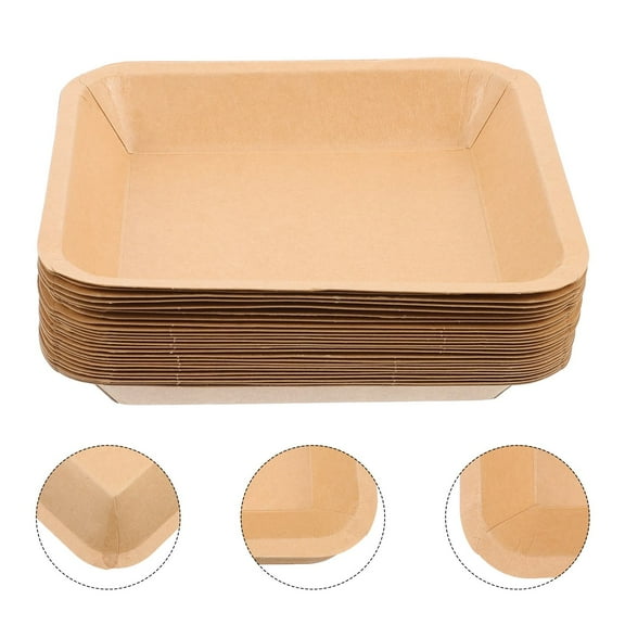 Soimiss 25Pcs Snack Paper Plate Waterproof for Home Events