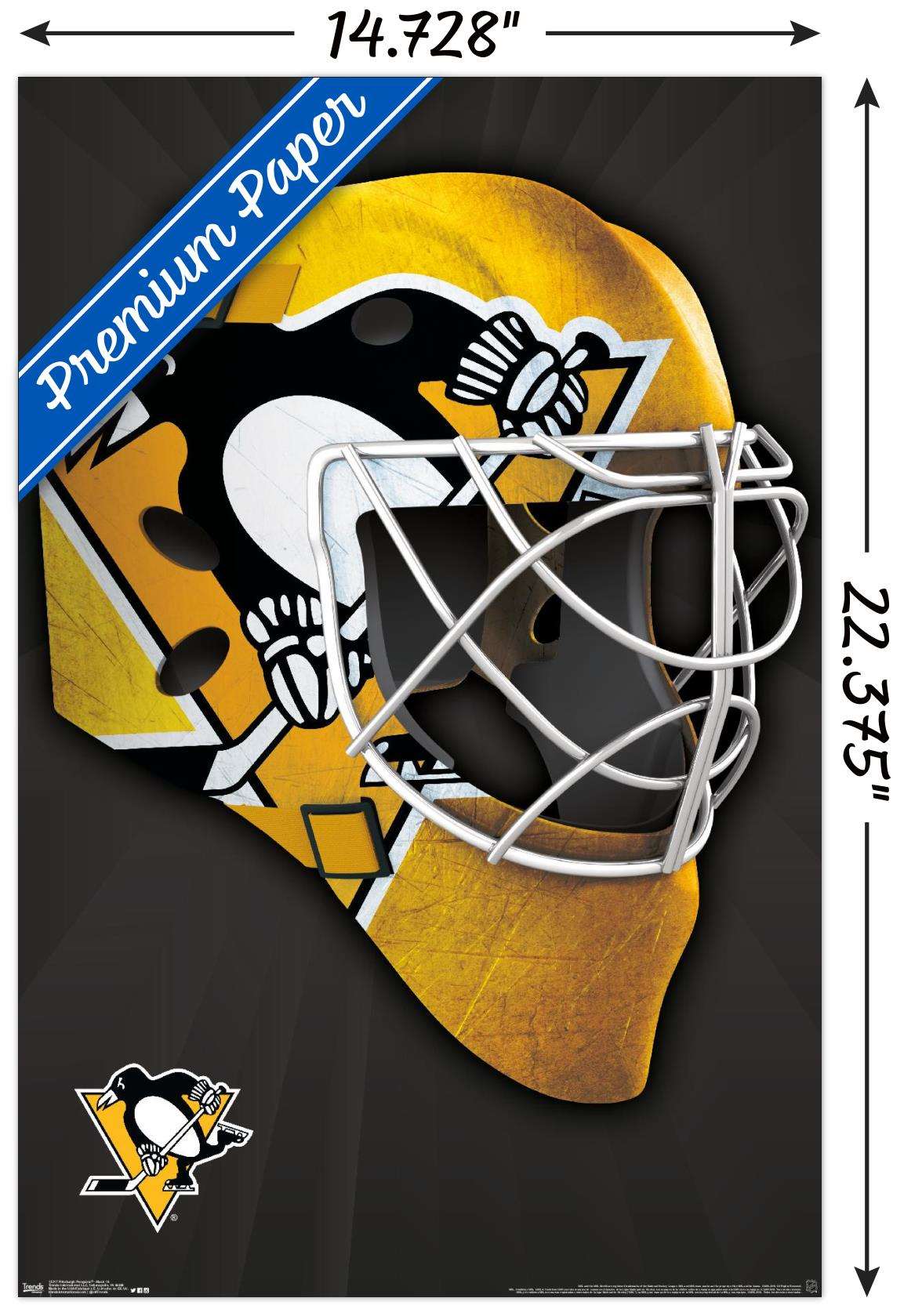 NHL Pittsburgh Penguins - Mask 16 Wall Poster, 14.725" x 22.375"