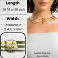 thumbnail image 4 of Herringbone Chain Necklace Sterling Silver 14k Gold Plated | 5mm 16 inch Choker Italian, Gold Herringbone Chain for Women, 4 of 6
