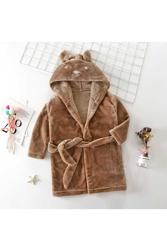 1-7 Years Girls Hooded Fleece Robe for Toddler Kids ,Cartoon Cute Fleece Beach Towel Bathrobe Soft Fuzzy Bathrobe Printed Bath Towel