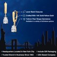 thumbnail image 2 of Gem Stone King 14K Yellow Gold White Moissanite Dangle Earrings for Women | 1.34 Cttw | Gemstone Birthstone | Pear Shape 7X5MM, 2 of 6