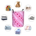 thumbnail image 6 of LNWH Laundry Basket, Pink Blessing Pattern Foldable Laundry Hamper With Handles Waterproof, Medium Size, 6 of 8
