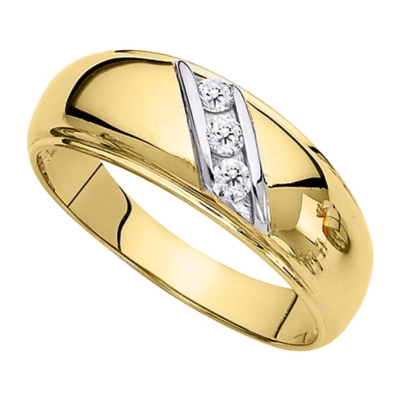 Dimaya Fine Jewelry 14K Yellow Gold Cubic Zirconia 7-mm Men's Wedding Band