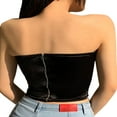 thumbnail image 3 of EIMELI Women Strapless Off-Shoulder Lace Trim V-Neck Wild Tube Tops, 3 of 6