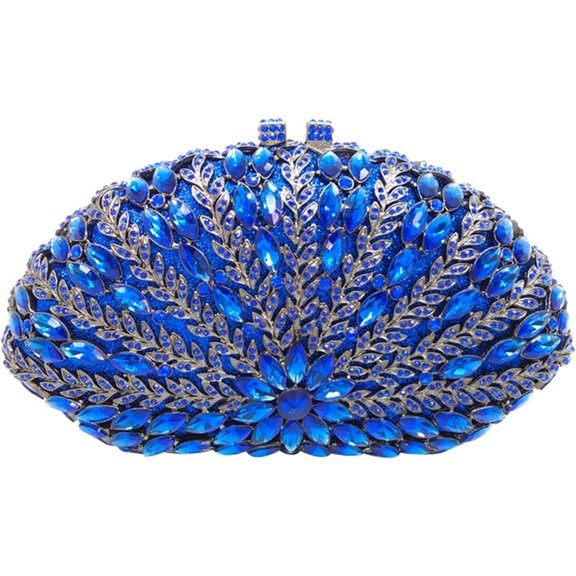 Womens Flowers Sparkly Rhinestone Evening Clutch Bag Bridal Wedding Purse for Party Prom Handbag