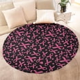 thumbnail image 4 of Breast Cancer Round Blanket,Comfortable Soft Flannel Throw Blanket,All Season,Warm Lightweight Blankets for Sofa Bed Couch Living Room Chair 60"x60", 4 of 5