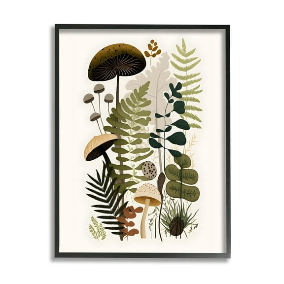Stupell Industries Mixed Earthy Botanicals Botanical & Floral Painting Black Framed Art Print Wall Art, 11 x 14