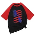 thumbnail image 2 of Snoarin T-Shirts pour Hommes Mode Décontractée Patchwork Col Rond Chandail Imprimé T-Shirt Manches Courtes Hauts 4 Juillet T-Shirts pour Hommes en Liquidation, 2 of 4