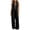 #043-Black, variant on Women's Fashion Color-Block V-Neck Jumpsuit, Zippered Stand Collar Sleeveless Jumpsuit Pants, Lightweight and Breathable for Casual Outgoing and Daily Wear