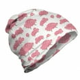 thumbnail image 1 of Floral Unisex Beanie, Peonies with Dots on Back, Hiking Outdoors, Pastel Pink Sage Green, by Ambesonne, 1 of 1