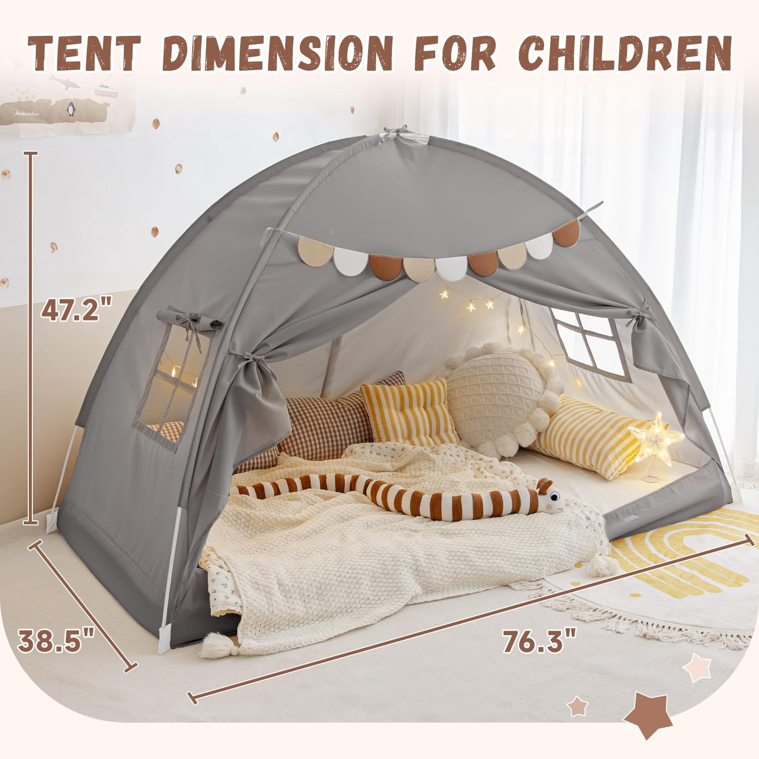 Bed Tent Bunk Size For  Indoor Floor Sleeping Tents Playhouse Drafty Room Blackout Space On Girl Birthday House Gift