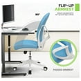 thumbnail image 4 of WDZS Adjustable Desk Chair, Ergonomic Office Computer Chair with Flip-Up Arms, 95°-125° Tilt Function, Mid-Back Mesh Swivel Office Chair for Home Office Use, Blue, 4 of 9