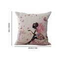 thumbnail image 2 of Funda de almohada Lovely Little Girl Sofá Cojines de dormitorio Funda de almohada estampada de lino de algodón Decoración del hogar tholdsy HA8496-00B, 2 of 6