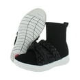 thumbnail image 3 of Fitflop Womens Uberknit Braid Faux Trim High Top Sneakers Black 9 Medium (B,M), 3 of 5