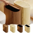 thumbnail image 7 of Bathroom Trashcans with Lids, Plastic Marble Wood Pattern Trash Can Small Garbage Bin with Lid for Bathroom Narrow Wastebasket Modern Waste Basket for Home Indoor Hotel (Plastic Wood Pattern), 7 of 7