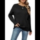 thumbnail image 2 of Suéteres Casuales de Larga para Mujer, Suéteres Sueltos de Punto Liso, Suéteres Tipo Jersey, Tops. Negro M, 2 of 7