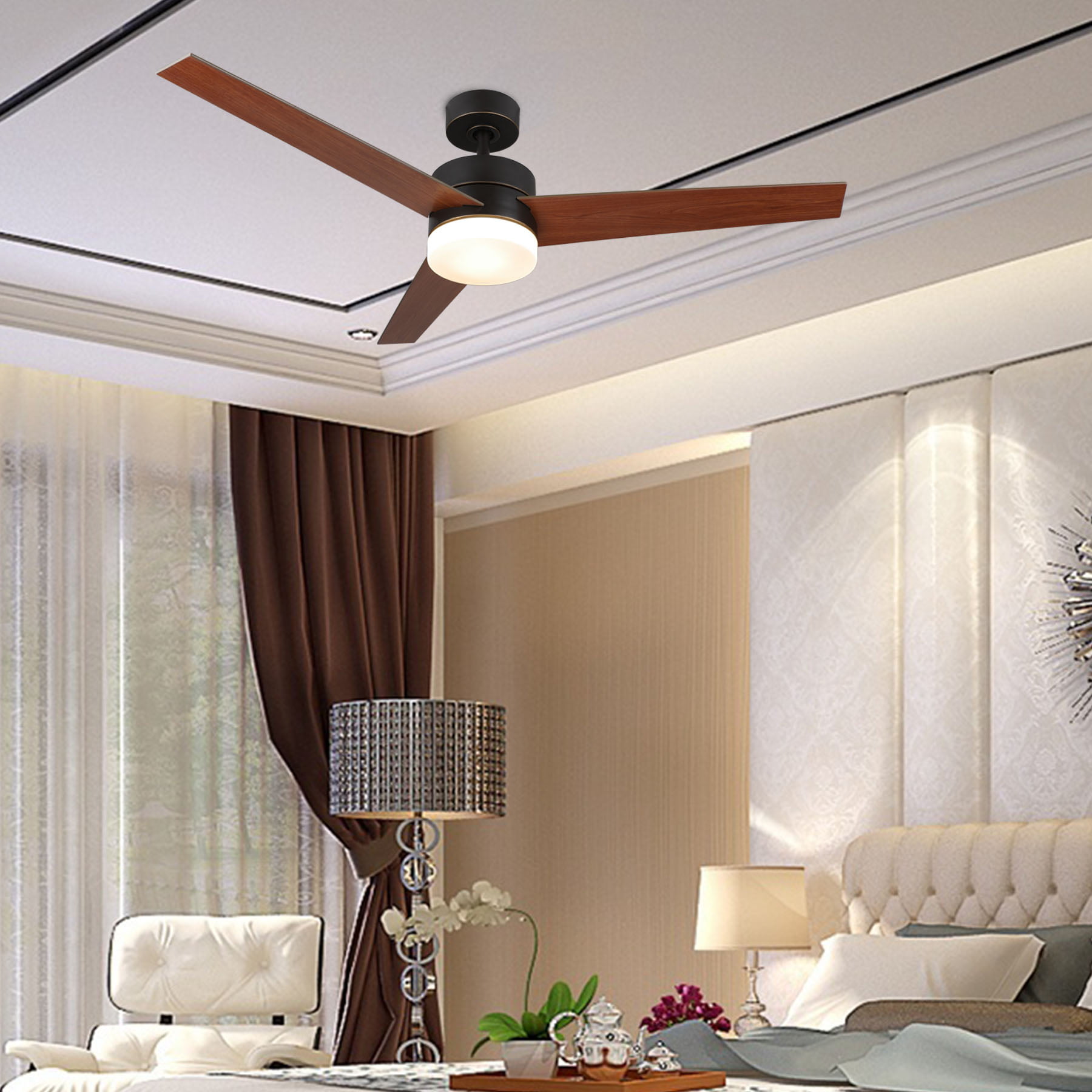52” Ceiling Fan Light w/ 3 Fan Blades Include 15W LED & Remote Control UL Listed