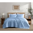 thumbnail image 1 of Social Standard by Sanctuary 3 Piece Quilt Set, Chambray Weave, Geo Diamond Quilt Pattern, Easy Care, Wrinkle Resistant, 1 of 3