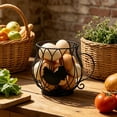 thumbnail image 4 of Rustic Vintage Chicken Wire Egg Basket With Handle for Egg Holder Fruit And Kitchen Living Room Home Farmhouse Rooster Decor Black, 4 of 6