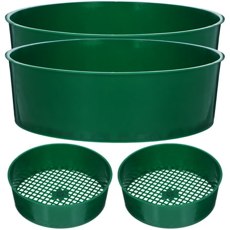 Voiceine 4pcs Multi-Use Garden Soil Sieve Set with Mesh Sifting Pans for Soil Screening and Gardening