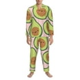 thumbnail image 4 of Bingfone Men'S Pajama Set 2 Piece Loungewear Pjs, Long Sleeve With Pajama Pants-Cute Avocado, 4 of 9