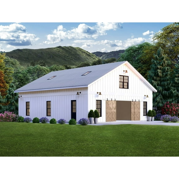 763-811: Barn & outbuilding Traditional 0 Bed, 1 Bath Luxury Home Plan, 811 Sq Ft: Full Blueprints with License to Build by Home Plan Marketplace - Lesuto