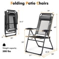 thumbnail image 4 of Aimee Lii 2 Pieces Patio Adjustable Folding Recliner Chairs with 7 Level Adjustable Backrest, Modern Patio Furniture for Outdoor Backyard Pool Deck-Gray, 4 of 10