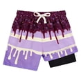 thumbnail image 3 of Maillot de Bain Garçon avec Imprimé de Glace, Extensible, Coupe Décontractée, Séchage Rapide, Short de Plage 7-8 Ans, 3 of 4