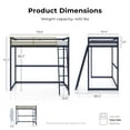 thumbnail image 4 of Furniture of America Two-Tone Kids Metal Twin Loft Bed with Guardrails, Blue and Gold, 4 of 10