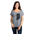 thumbnail image 2 of Thread Tank Home Roots State Indiana IN Women's Relaxed Slouchy Dolman T-Shirt Tee Heather Grey 2X-Large, 2 of 4