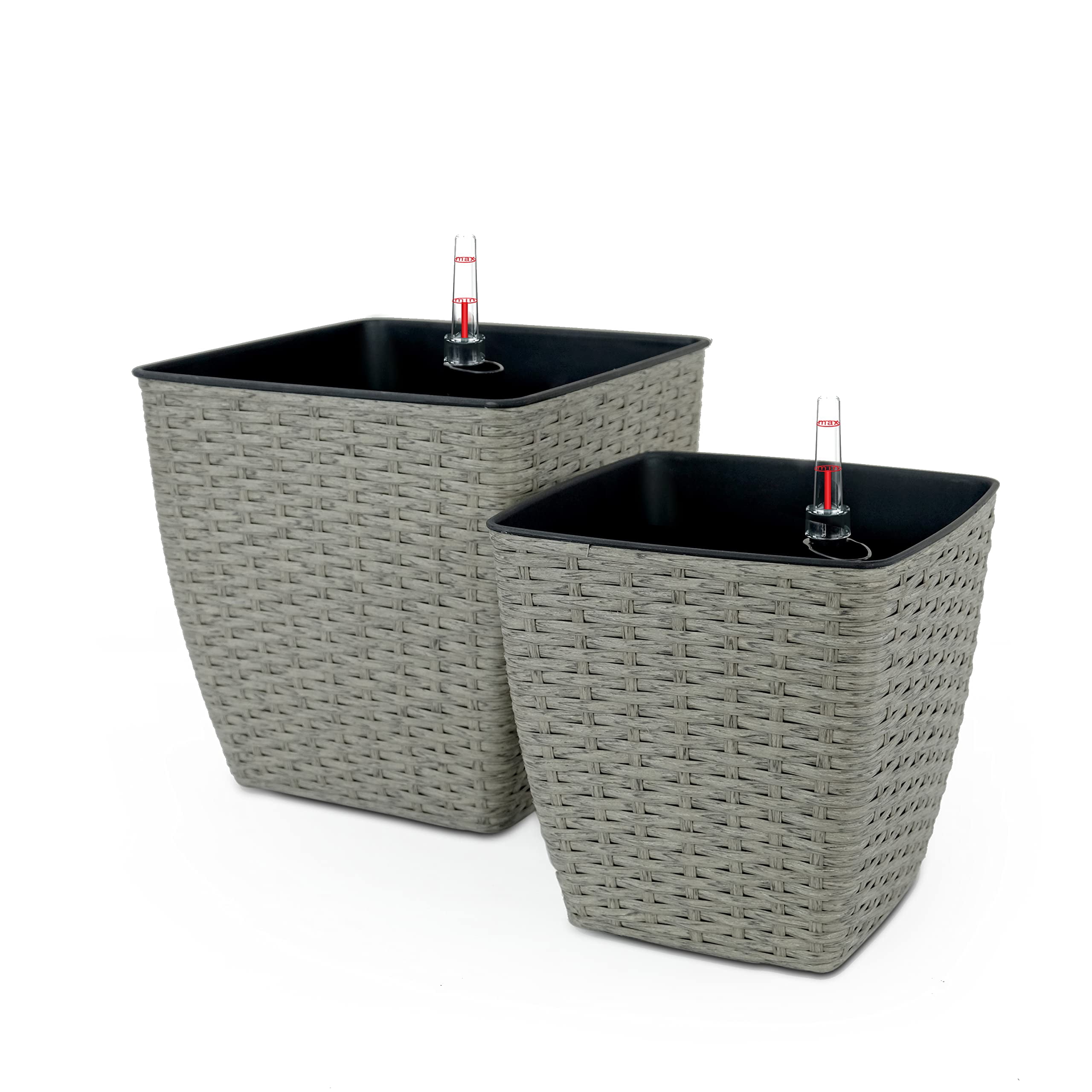 2 pack Self-watering Planter - Hand Woven Wicker