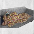 thumbnail image 5 of Retro Soft Flannel Fleece Throw Blanket, Pattern with Irregular Stripes and Circles in Paintbrush Style, Cozy Plush for Indoor and Outdoor Use, 70" x 90", Multicolor, by Ambesonne, 5 of 5