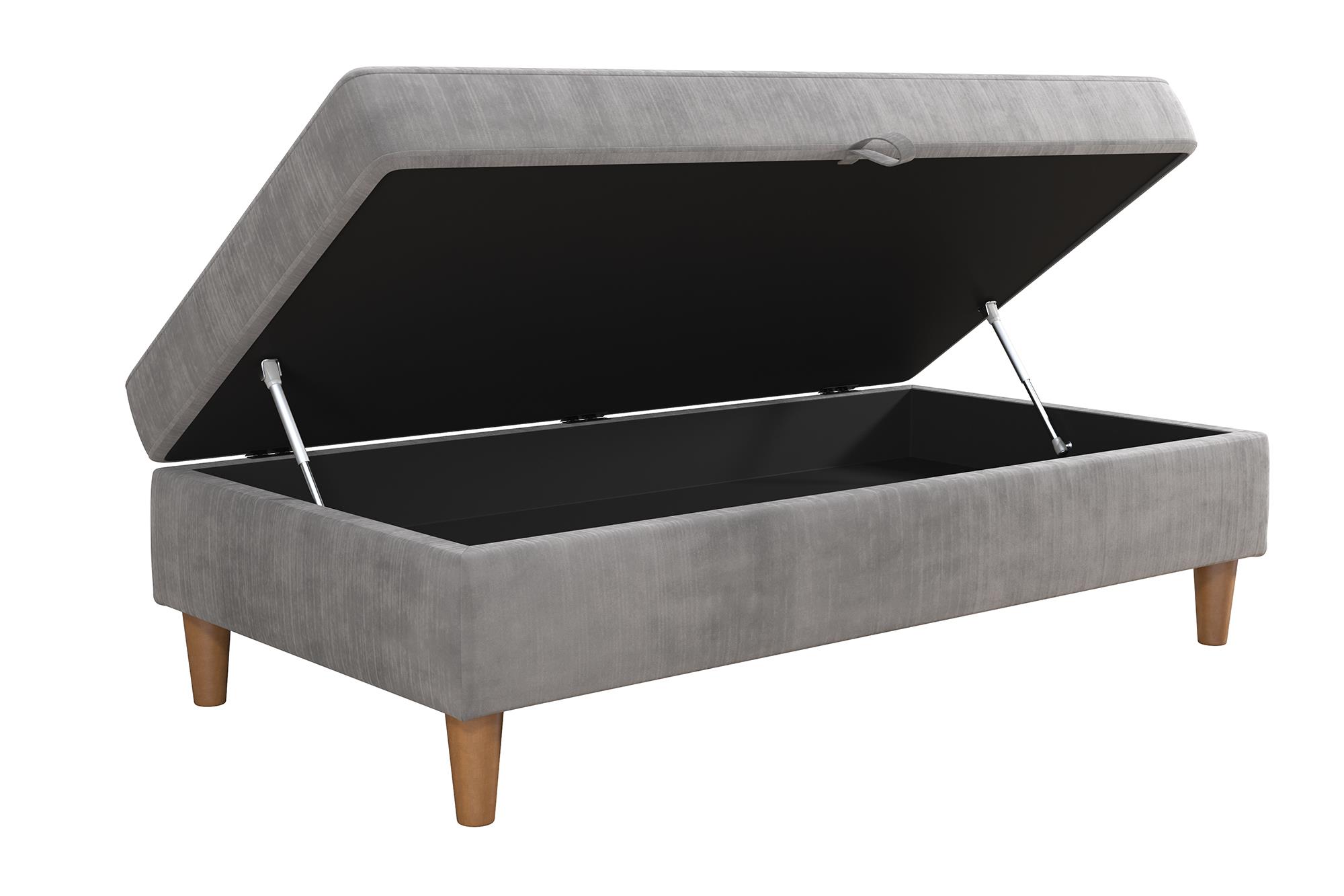 DHP Hartford Storage Ottoman, Light Gray Chenille