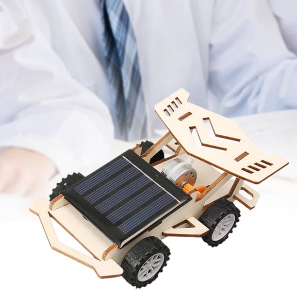 Kit de coche solar para armar, juguete de aprendizaje temprano, manual de ensamblaje de kits científicos de madera, experimento científico para niños