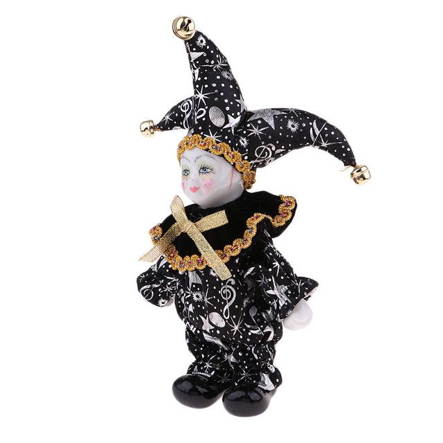 de Negra Coleccionable de 6 Pulgadas de Arlequín Disfrazado, Regalos Creativos Valentín para él O Novia CUTICAT Muñecas de porcelana coleccionables