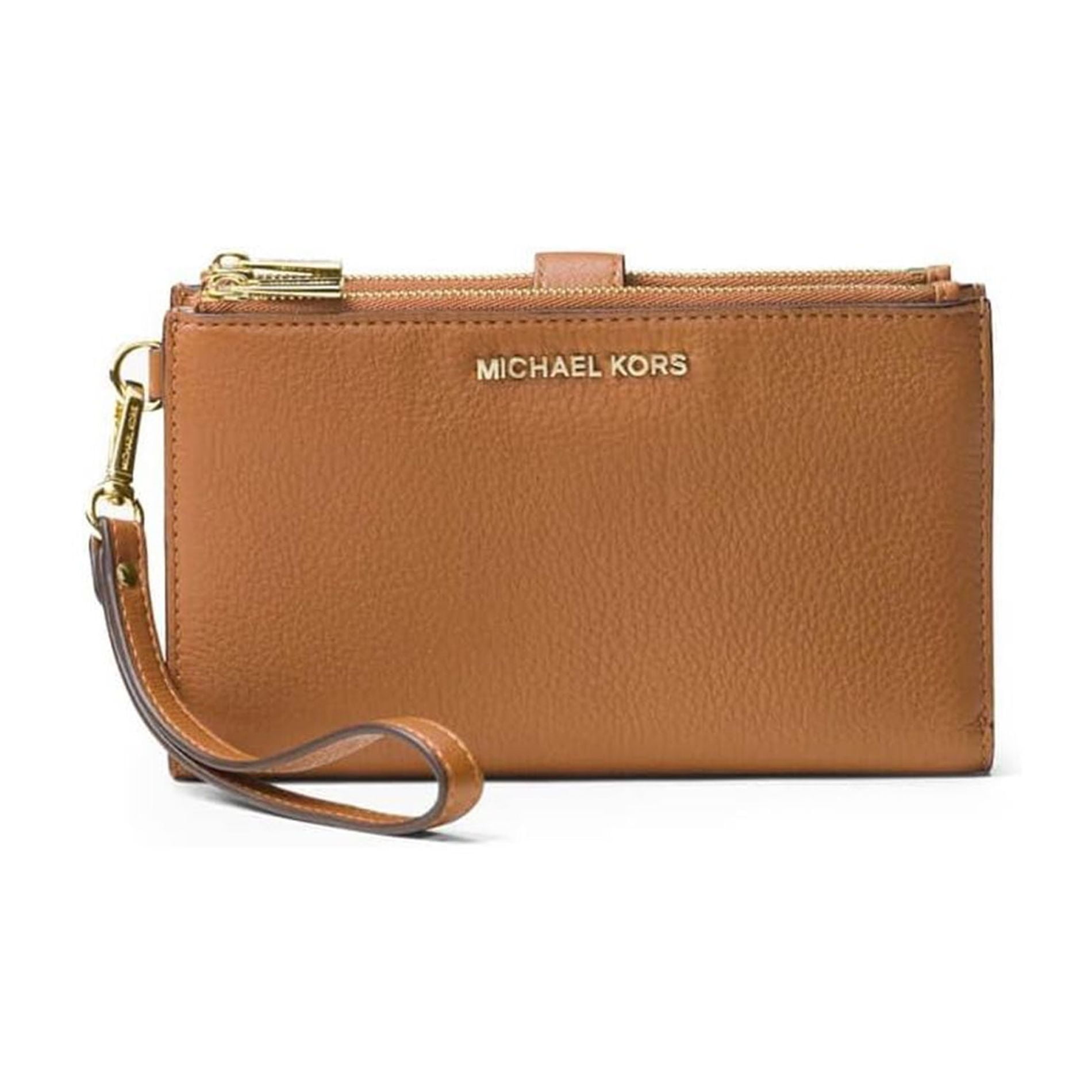 Michael Kors Ladies Adele Smartphone Wristlet, Double Zip, Luggage
