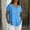 Dark Blue, variant on Linen Shirts for Women Short Sleeve V Neck Button Down Loose Gauze Blouses, S