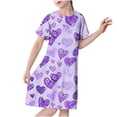 thumbnail image 2 of TIMIFIS Robe Graphique pour Filles Tout-Petits, Chemise de Nuit Fluide Confortable Couleur Unie Décontractée, Vêtement de Nuit Doux à Manches Courtes Léger, Robe de Pyjama Élégante pour Enfants, pour 3-12 Ans, 2 of 6