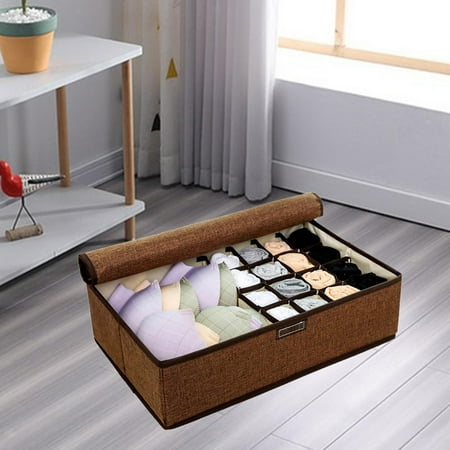 

Drawer Underwear Bra Organizer Sock Storage Box With Lid Rectangular Durable