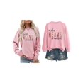 thumbnail image 3 of Women'S Letter Printed Sweater Crew Neck Long Sleeve Pullover Sweaters for Women Pink M, 3 of 5