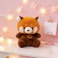 thumbnail image 4 of Red Panda Plush Tabletop Figurine Soft Stuffed Animal Desktop Ornament Cozy Decor for Office Room Bed, 4 of 7