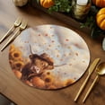 thumbnail image 5 of Fall Round Placemats Set of 4 Pumkpin Sunflower Place Mats Thanksgiving Woven Placemat Highland Maple Leaves Circle Braided Table Mat for Kitchen Dining Table Autumn Party Home Decor 15 Inch, 5 of 9